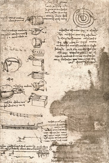 Drawing of musical instruments and other objects, c1472-c1519 (1883). Artist: Leonardo da Vinci.