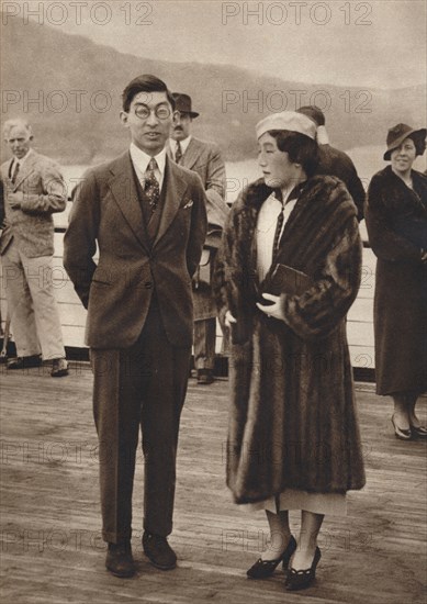 'Prince and Princess Chichibu arriving on the Queen Mary, April 12th', 1937. Artist: Unknown.