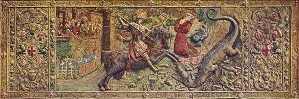 'Embroidered front altarpiece of Saint George, from the Palau de la Generalitat', c15th century. Artist: Unknown.