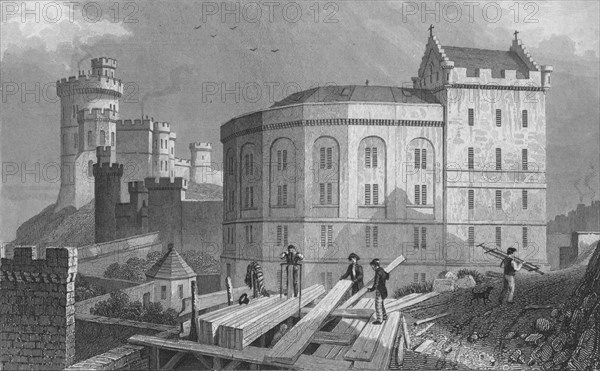 'East End of the Bridewell, and Jail Governor's House, Edinburgh', 1829. Artist: William Tombleson.