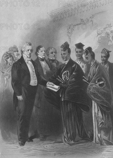 'The President and the Japanese Embassy', c1869.  Artist: Augustus Robin.