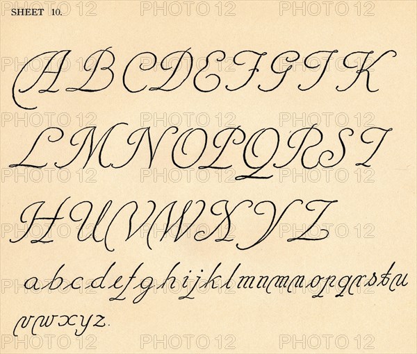 Sheet 10, from a portfolio of alphabets, 1929. Artist: Unknown.