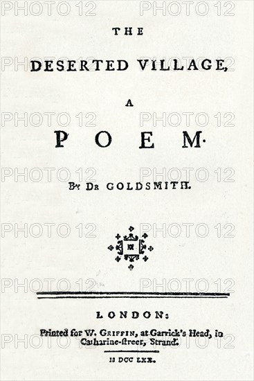 'The Deserted Village, A Poem', c1770. Artist: Unknown.