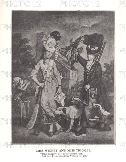 'Miss Wicket and MissTrigger', c1778 (1912). Artist: Unknown.