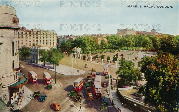 'Marble Arch, London', c1930. Artist: Unknown.