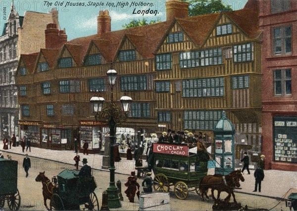 'The Old Houses, Staple Inn, High Holborn, London', 1905. Artist: Unknown.