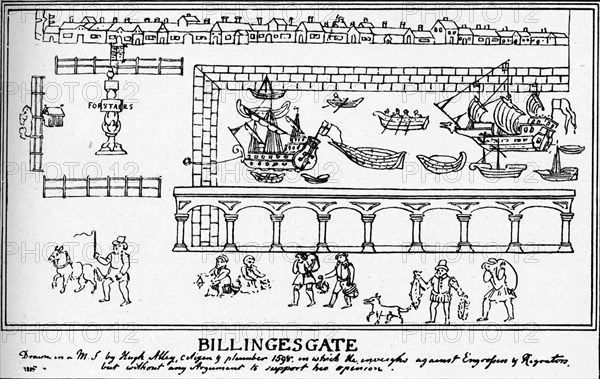 Billingsgate, London, 1598 (1904). Artist: Hugh Alley.