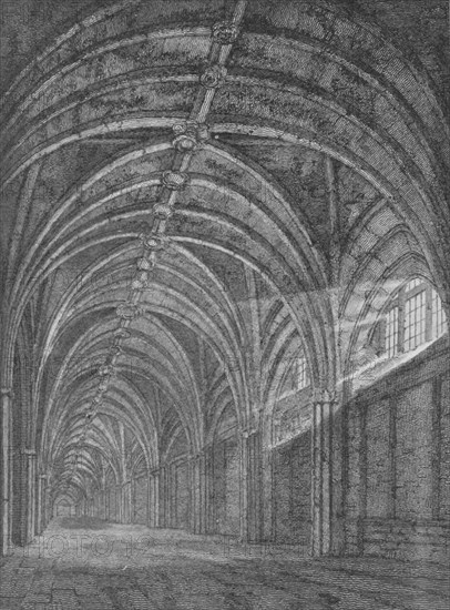 Eastern cloister of St Bartholomew's Priory, West Smithfield, City of London, c1805 (1906). Artist: John Greig.