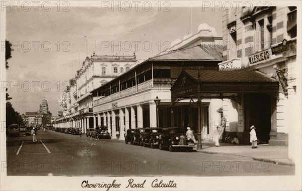 'Chowringhee Road, Calcutta', c1940. Artist: Unknown.