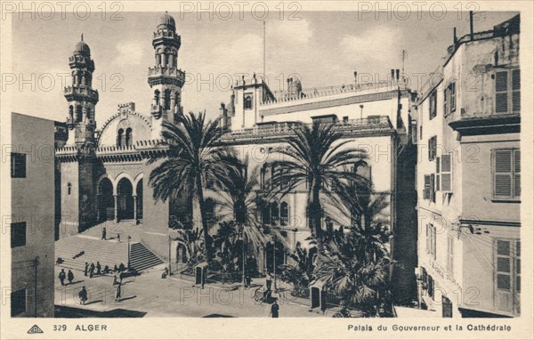 'Alger - Palais du Gouverneur et la Cathedrale', c1900. Artist: Unknown.