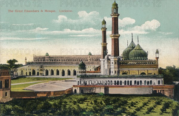 'The Great Embambara & Mosque. Lucknow', c1900.  Artist: Unknown.