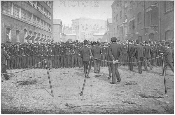 Eager for work, London, c1900 (1901). Artist: Unknown.