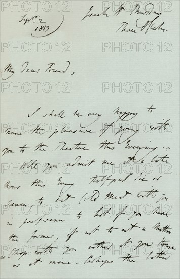 A letter from Sir Thomas Lawrence, 1819 (1904). Artist: Thomas Lawrence.