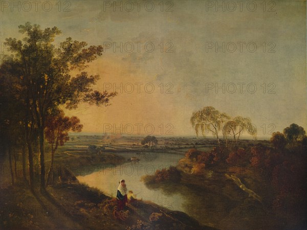 'An English River at Sunset, in the distance the Welsh hills', c1760, (1938). Artist: Richard Wilson.