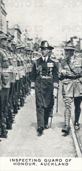 'Inspecting Guard of Honour, Auckland', 1927 (1937). Artist: Unknown.