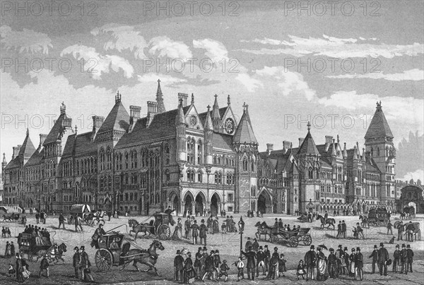 The New Law Courts, Westminster, London, c1878 (1878). Artist: Unknown.