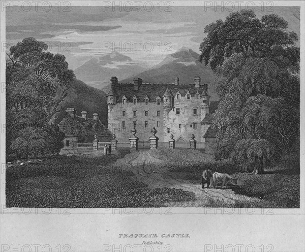 'Traquair Castle, Peebleshire', 1814. Artist: John Greig.