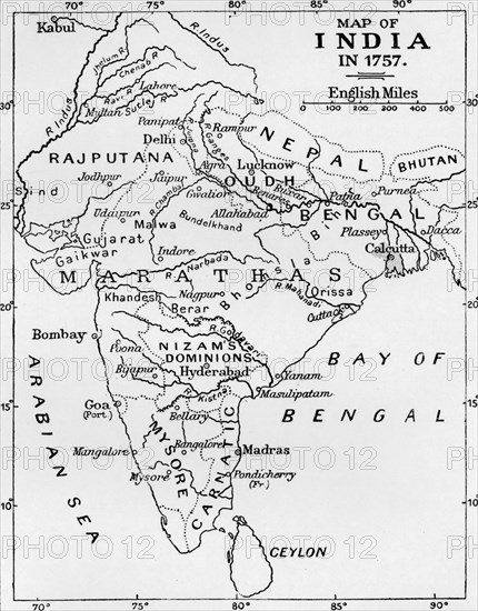 'Map of India in 1757', (c1912). Artist: Unknown. - Photo12-Heritage ...