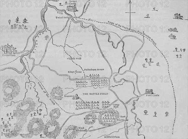 'Plan of Flodden Field', 9 September 1513, (c1880). Artist: Unknown.