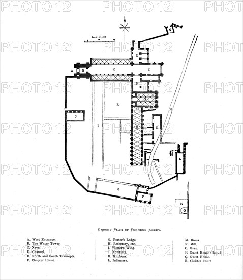 'Ground Plan of Furness Abbey', 1897. Artist: Unknown.