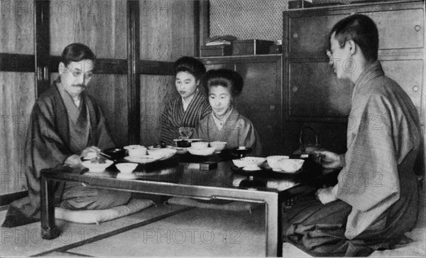 'Family luncheon a la Japonaise', c1900, (1921). Artist: Julian Leonard Street.