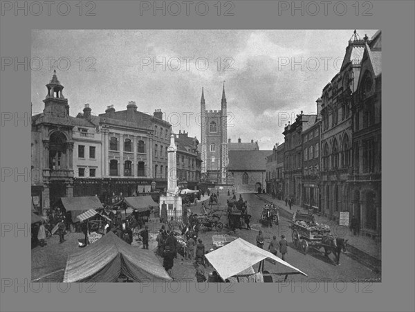 Market Place, Reading, c1900. Artist: SV White.