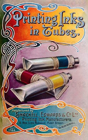 'Printing Inks in Tubes - Shackell, Edwards & Co. Ltd. advert', 1907. Artist: Shackell Edwards & Co.