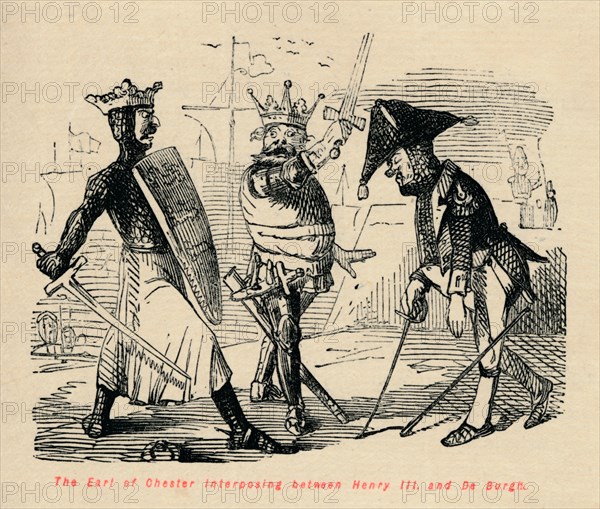 'The Earl of Chester interposing between Henry III and De Burgh', c1860, (c1860). Artist: John Leech.