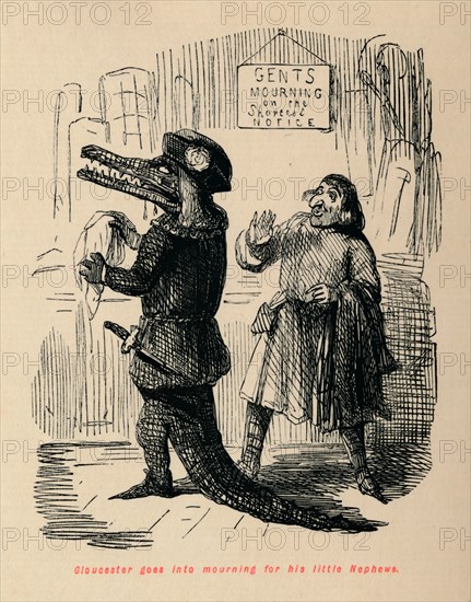 'Gloucester goes into mourning for this little Nephews', . Artist: John Leech.