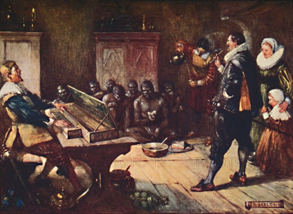 'Van Riebeck Entertains the Hottentots', 1909. Artist: Joseph Ratcliffe Skelton.