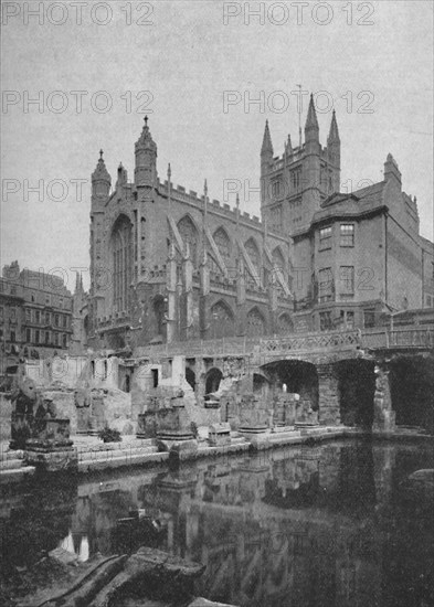 'The Old Roman Bath at Bath Before Restoration', 1902. Artist: Hudson.