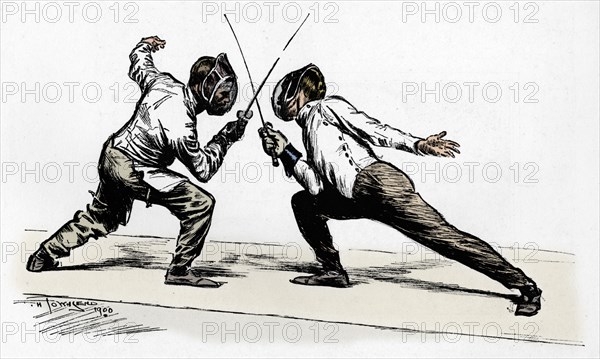 'Fencers', 1900. Artist: Frederick Henry Townsend.