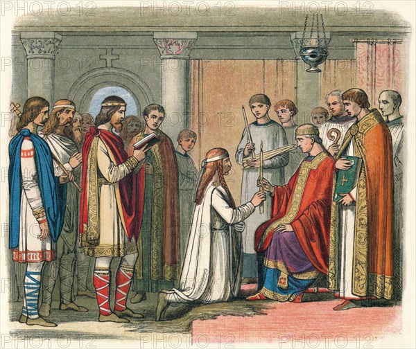 'Baptism of King Guthorm', 878 (1864). Artist: James William Edmund Doyle.