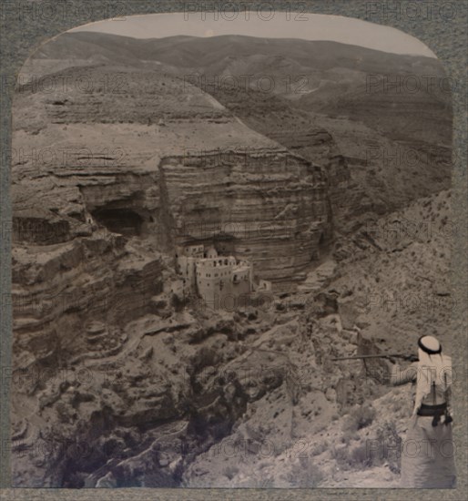 'Convent of Elijah. Bedouins shooting', c1900. Artist: Unknown.