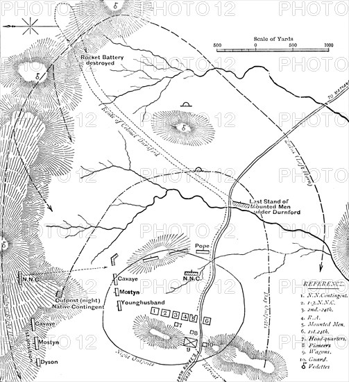 'Plan of the Battle of Isandhlwana, (Jan. 22, 1879)', c1880. Artist: Unknown.