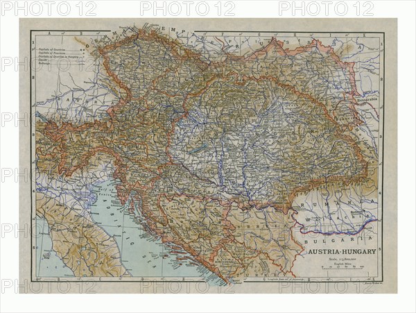 Map of Austria-Hungary, c1910s. Artist: Emery Walker Ltd.