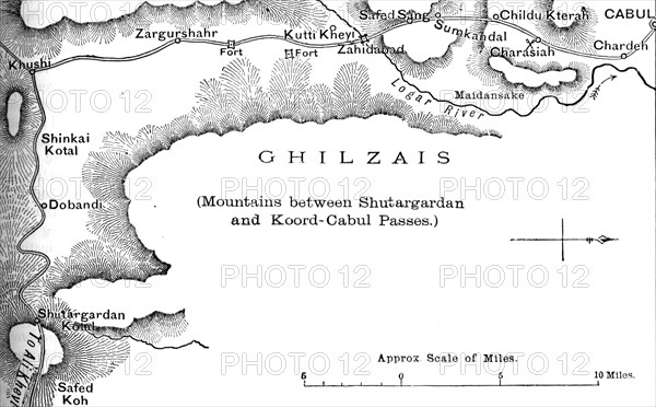 'Plan of the Road from the Shutargardan Pass to Cabul', c1880. Artist: Unknown.