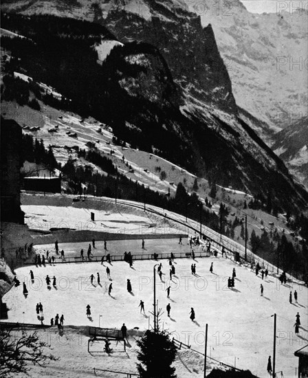 'The Skating Rink at Wengen', c1911, (1912). Artist: Wardrop Openshaw Muir.