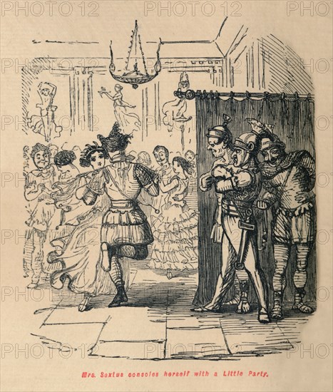 'Mrs Sextus consoles herself with a Little Party', 1852. Artist: John Leech.