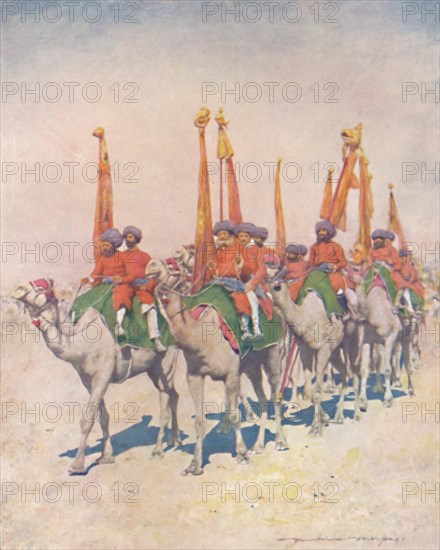 'Emblem-bearers of Cutch', 1903. Artist: Mortimer L Menpes.