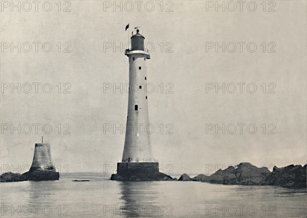 'The Eddystone Lightstone - Showing the Rocks', 1895. Artist: Unknown.