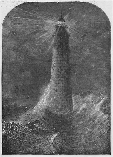 'Minot's Ledge Light-House, Massachusetts', 1877, (1883). Artist: W.H. Morse.