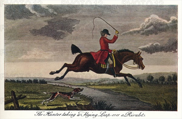 'The Hunter Taking A Flying Leap Over A Rivulet', c1740, (1922). Artist: James Seymour.