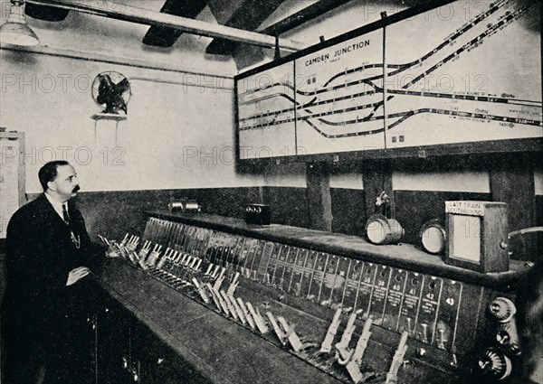 'The Signal-Box at a Tube Railway Junction', 1926. Artist: Unknown.