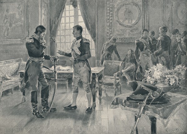 'Meeting of Napoleon and Tolstoi in Paris, 1807', (1896). Artist: Unknown.