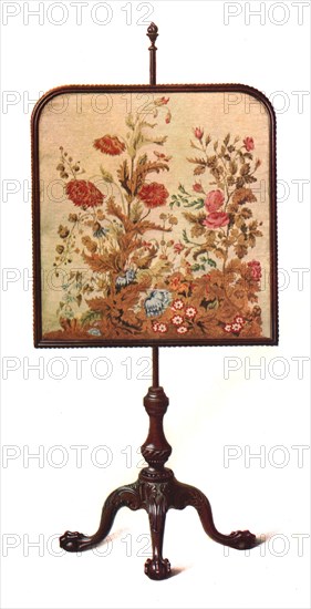 Mahogany pole screen, 1906. Artist: Shirley Slocombe.