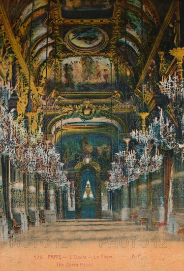 L'Opéra Garnier - the foyer, Paris, c1920. Artist: Unknown.