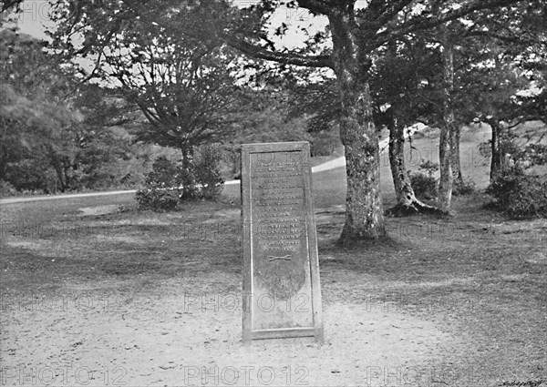 'Rufus Stone, New Forest', c1896. Artist: Poulton & Co.