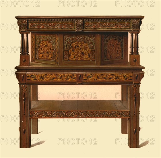 Oak standing buffet, 1904. Artist: Shirley Slocombe.