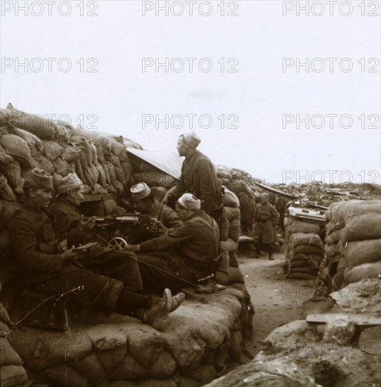 Zouaves near the River Yser, Nieuwpoort, Flanders, Belgium, c1914-c1918. Artist: Unknown.